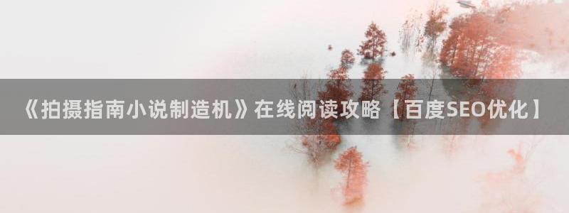 彩神VII购彩中心：《拍摄指南小说制造机》在线阅读攻略【百度SEO优化】