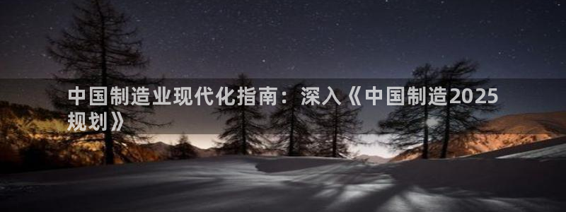 彩神8是正规平台吗是正品吗：中国制造业现代化指南：深入《中国制造2025
规划》