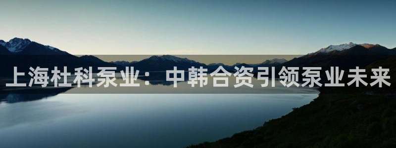 彩神v1官网：上海杜科泵业：中韩合资引领泵业未来
