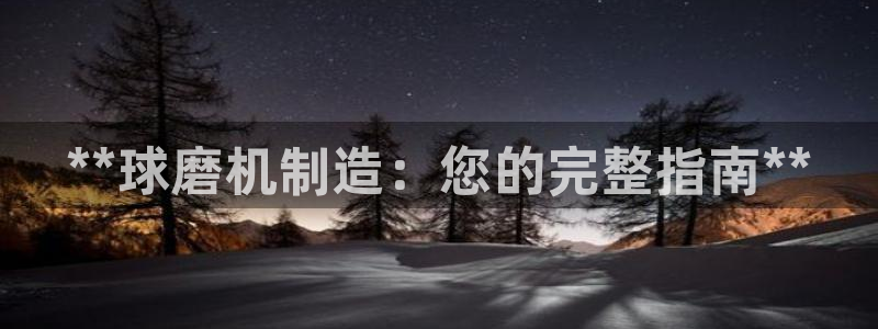 彩神v争霸有限公司：**球磨机制造：您的完整指南**