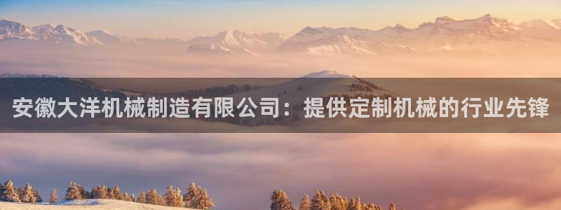 彩神v8几个版本：安徽大洋机械制造有限公司：提供定制机械的行业先锋