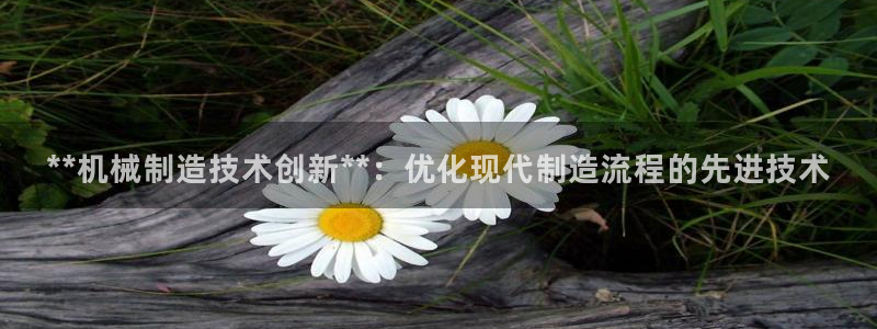 彩神V8平台：**机械制造技术创新**：优化现代制造流程的先进技术