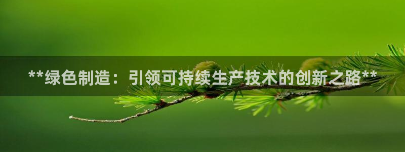 彩神VII购彩中心：**绿色制造：引领可持续生产技术的创新之路**